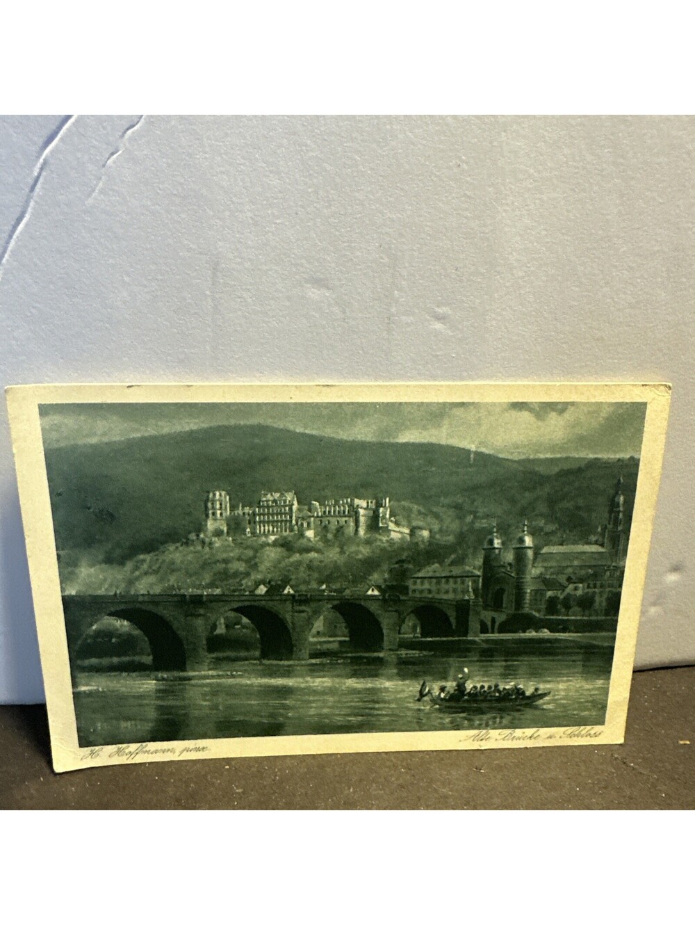 Vintage Heidelberg Germany Postcard Alte Brücke Castle Edm von König Unused
